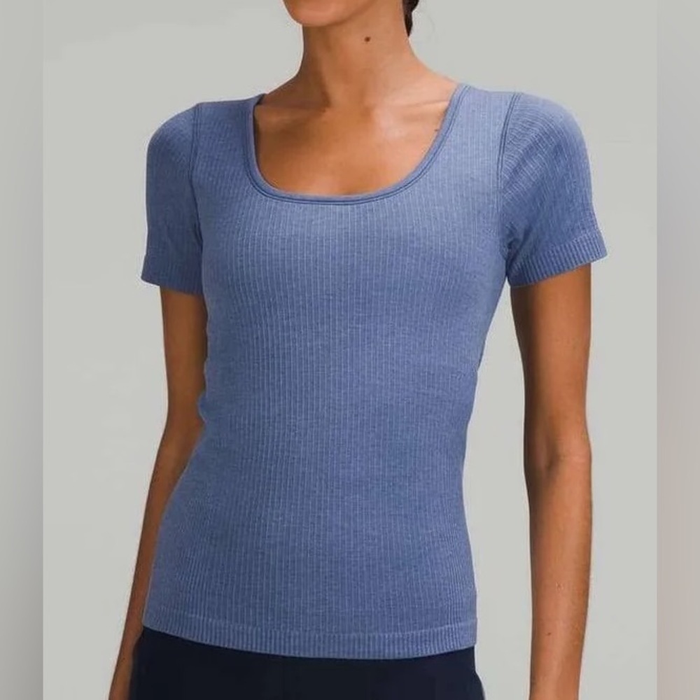 lululemon athletica Lululemon Ebb To Street Short Sleeve Shirt Water Drop